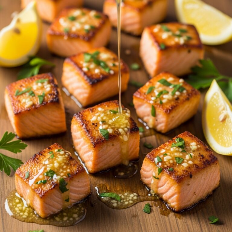 Air Fryer Salmon Bites Lemon Garlic Butter