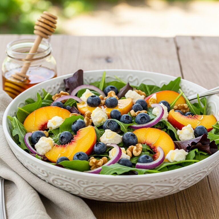 Blueberry Peach Feta Salad