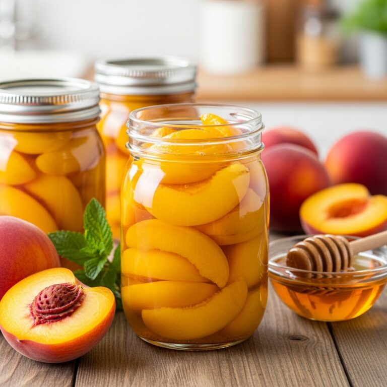 Fresh Honey Syrup Canned Peaches