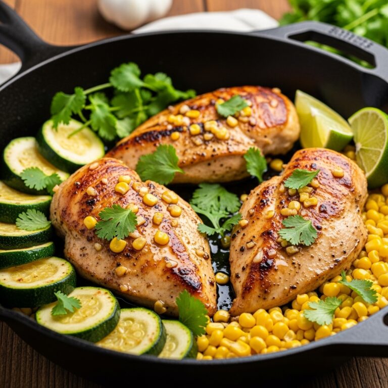 Garlic Butter Chicken with Zucchini and Corn – One-Pan 30-Minute Meal