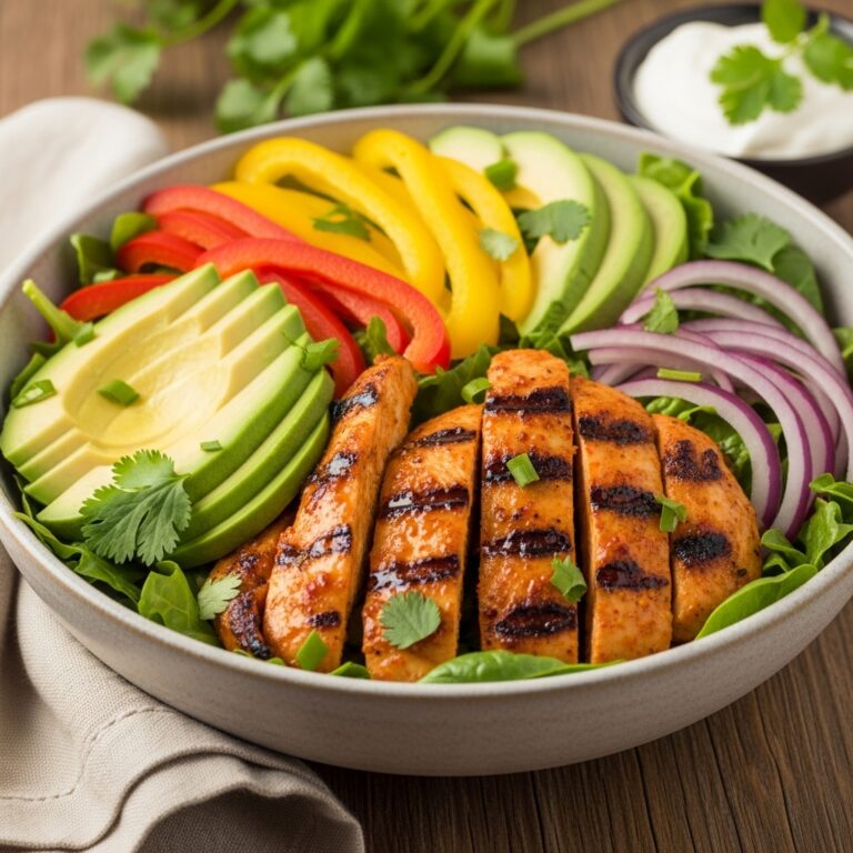 Grilled Chili Lime Chicken Fajita Salad