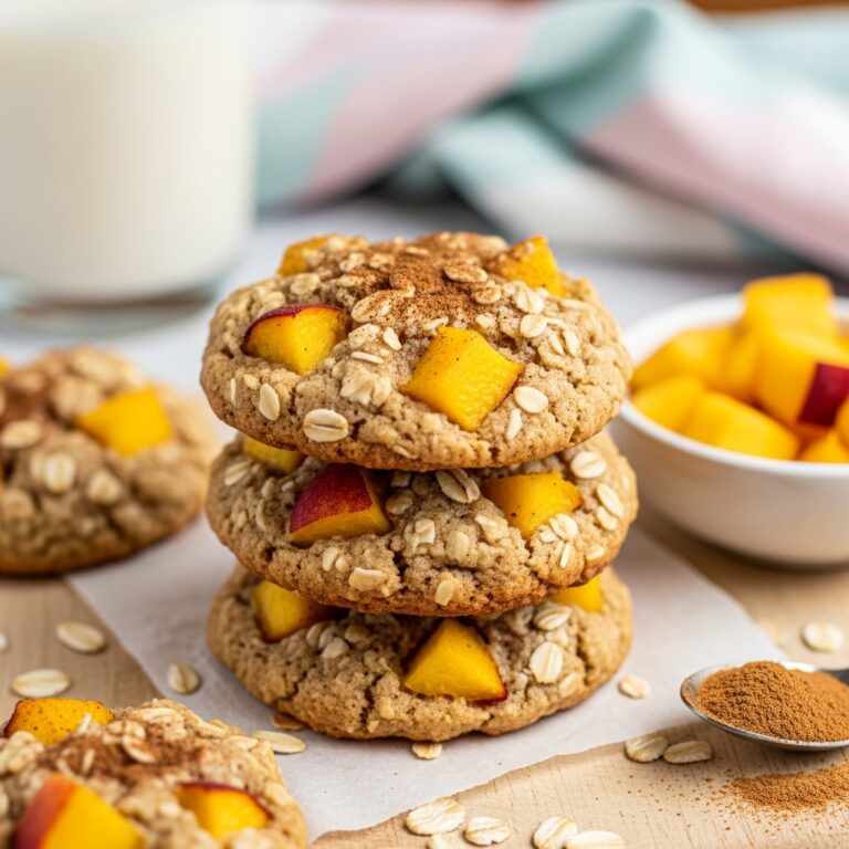Healthy Peach Oatmeal Breakfast Cookies