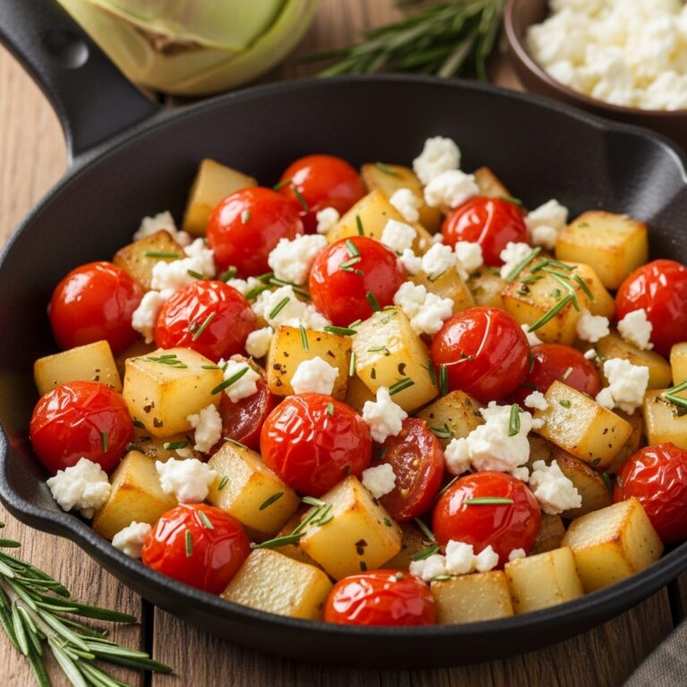Kohlrabipfanne mit Tomate und Feta