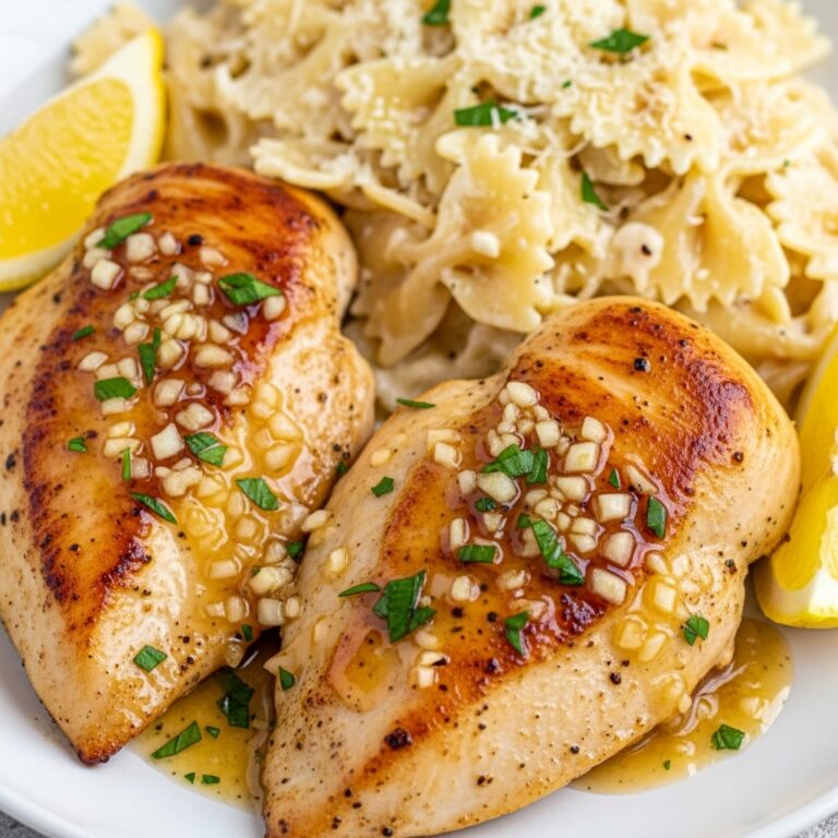 Garlic Butter Chicken Bites With Creamy Parmesan Pasta  A