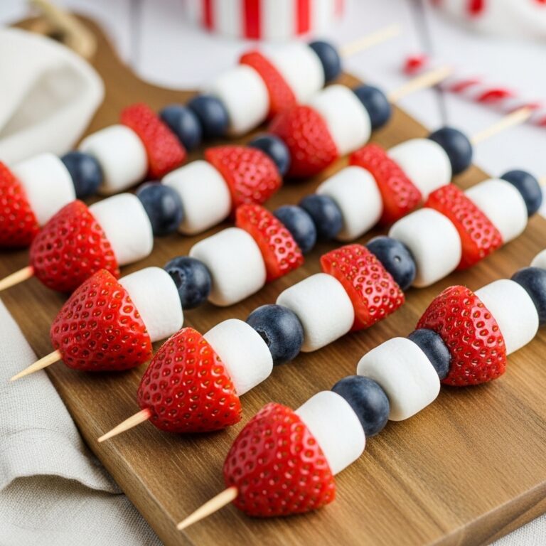 Red White and Blue Fruit Kabobs