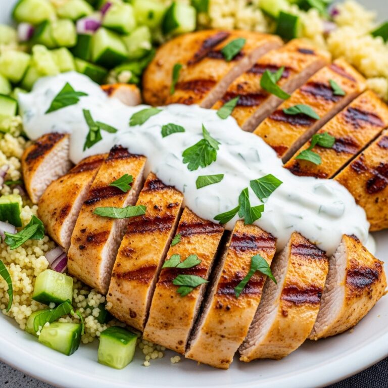 Shawarma-Spiced Grilled Chicken with Garlic Yogurt Sauce