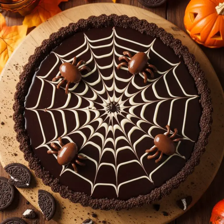 Halloween Chocolate Spiderweb Tart