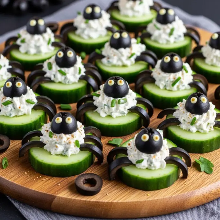 Keto Spider Cucumber Appetizer Bites