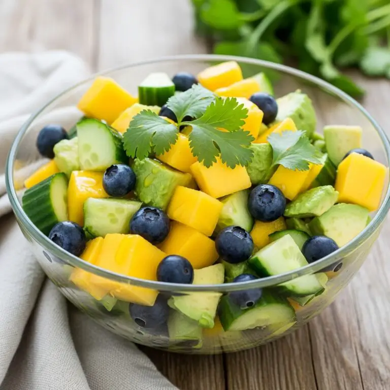 Mango Cucumber Salad with Blueberries and Avocado