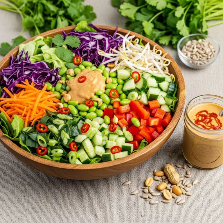 Thai Crunch Salad CPK Copycat with peanut ginger sauce