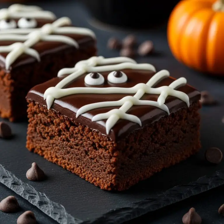 spooky mummy brownies