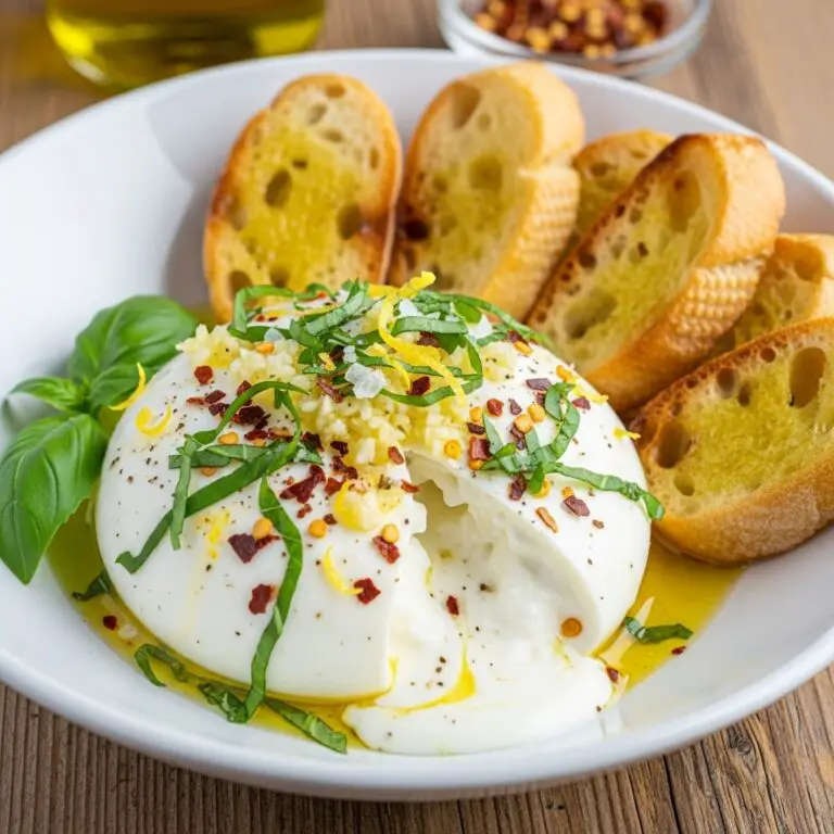 Basil  Lemon Burrata with Ciabatta Toasts