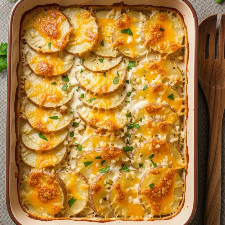 Roasted Garlic Potatoes au Gratin
