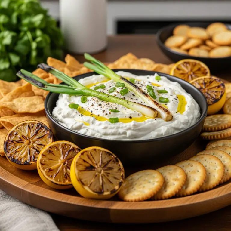 Lemony Whipped Feta With Charred Scallions