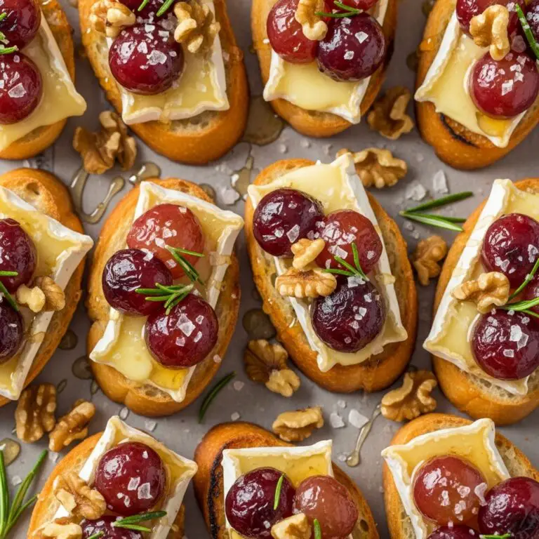 Roasted Grape amp Brie Crostini with Honey  Sea Salt