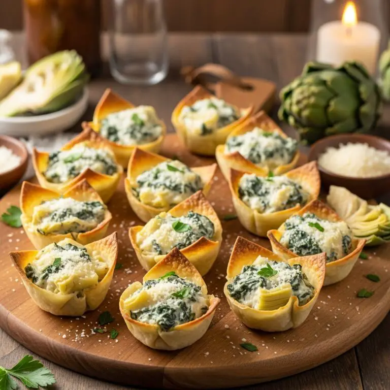 Spinach and Artichoke Wonton Cups